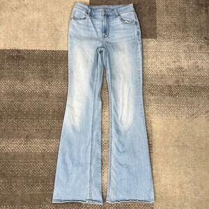 Old Navy Womens High Rise Flare Jeans Light‎ Wash Blue Denim Size 2 Stretch